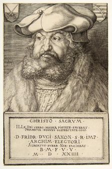 Frederick the Wise, Elector of Saxony, pub. 1524. Creator: Albrecht Durer (1471 - 1528)