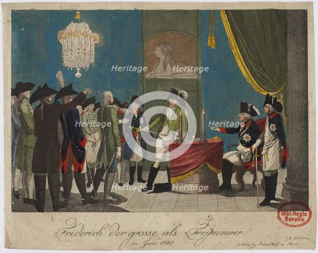 Frederick the Great as Freemason in 1740. Artist: Anonymous  