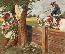 Frederick the Great escapes danger through quick thinking, 1758, (1936). Creator: Unknown