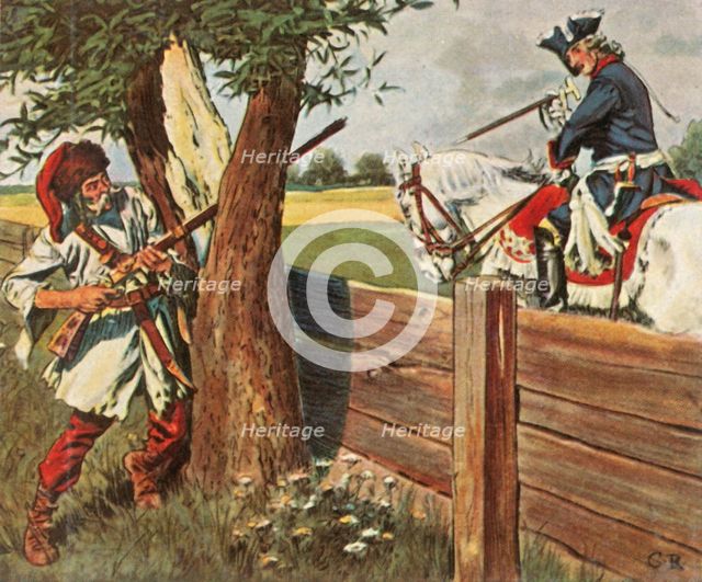 Frederick the Great escapes danger through quick thinking, 1758, (1936). Creator: Unknown.