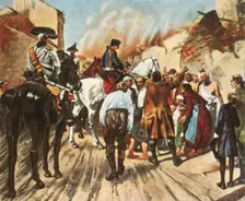 Frederick the Great in the ruins of Küstrin before the Battle of Zorndorf, 25 August 1758, (1936). Creator: Unknown