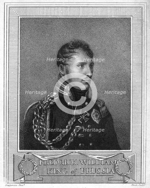Frederick William III, King of Prussia, 19th century.Artist: Blood