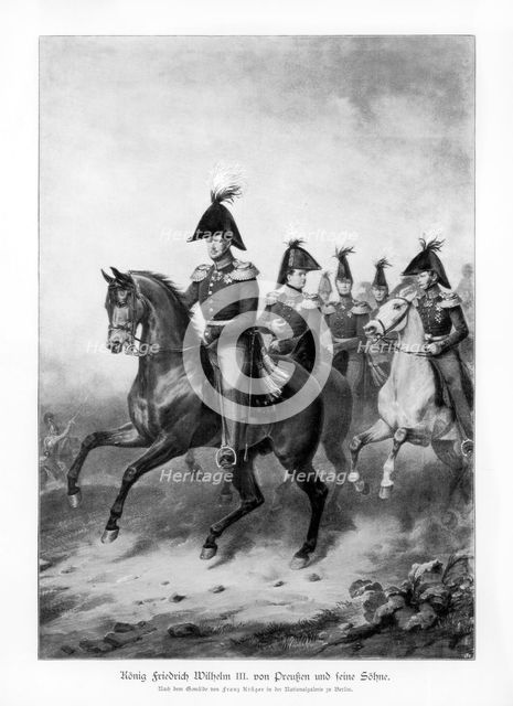 Frederick William III, King of Prussia, and his sons, (1900). Artist: Unknown