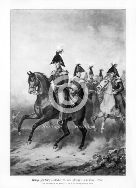 Frederick William III, King of Prussia, and his sons, (1900). Artist: Unknown