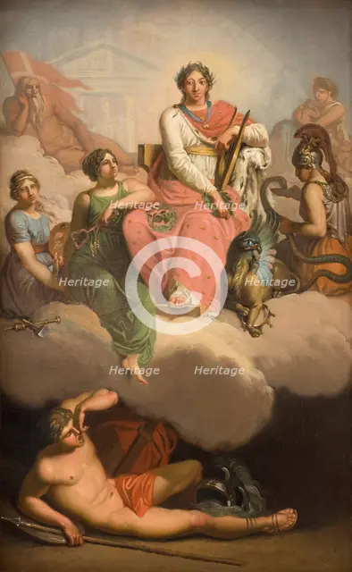Frederik V as Patron of Science and the Arts, 1787. Creator: Nicolai Abraham Abildgaard.