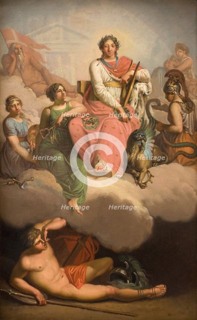 Frederik V as Patron of Science and the Arts, 1787. Creator: Nicolai Abraham Abildgaard.
