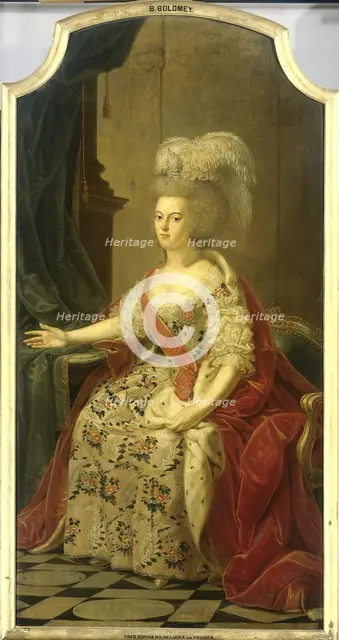 Frederika Sophia Wilhelmina of Prussia (1751-1820), Wife of Prince Willem V, 1770. Creator: Benjamin Samuel Bolomey.