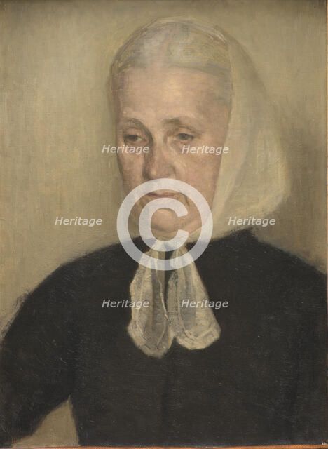 Frederikke Amalie Hammershoi, née Rentzmann, the painter's mother, 1894. Creator: Vilhelm Hammershoi.