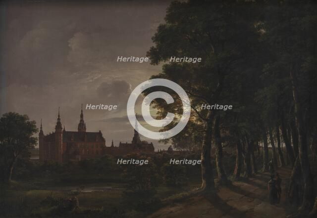 Frederiksborg Castle by Moonlight, 1817. Creator: Johan Christian Dahl.