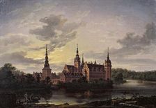 Frederiksborg Slot by moonlight, 1817. Creator: Dahl, Johan Christian Clausen (1788-1857)