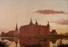 Frederiksborg Slot ved Aftenbelysning (Frederiksborg Castle in the Evening Light), 1835. Creator: Købke, Christen Schiellerup (1810-1848)