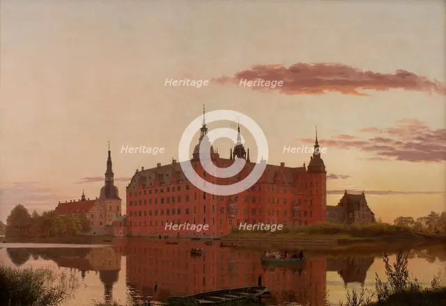 Frederiksborg Slot ved Aftenbelysning (Frederiksborg Castle in the Evening Light), 1835. Creator: Købke, Christen Schiellerup (1810-1848).