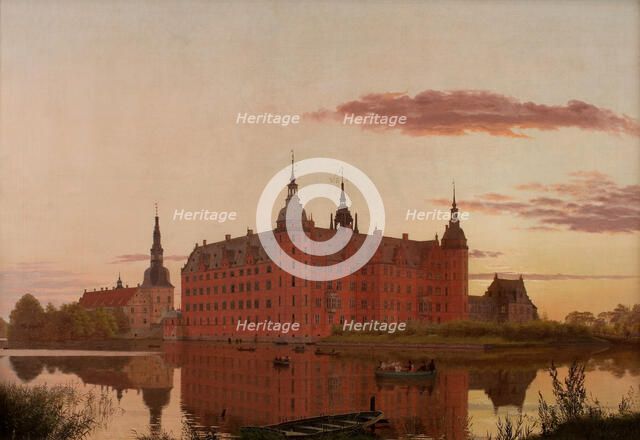 Frederiksborg Slot ved Aftenbelysning (Frederiksborg Castle in the Evening Light), 1835. Creator: Købke, Christen Schiellerup (1810-1848).