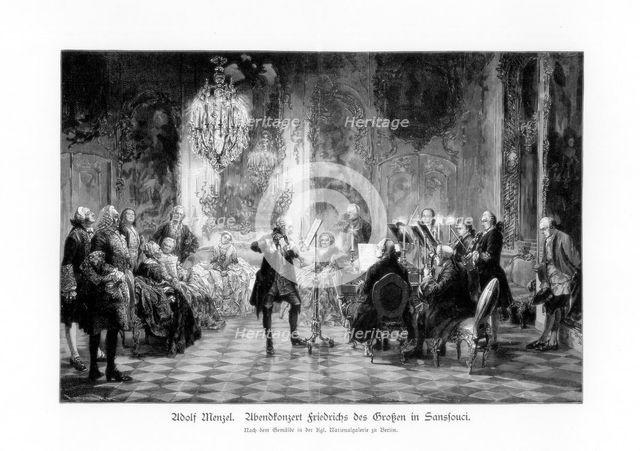 'Fredrick Great Concert At Sanssouci', (1852), 1900.Artist: Adolph Menzel