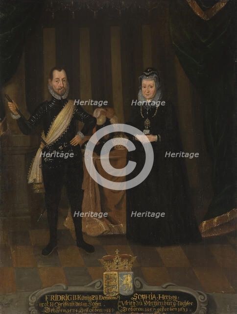 Fredrick II, 1534-1588, King of Denmark. Sofie of Mecklenburg, 1557-1631, Queen of Denmark. Creator: Anon.