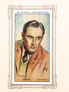 Fredric March Collectables Picture of movie stars that came with the Players cigarette packet, 1934. Creator: Unknown