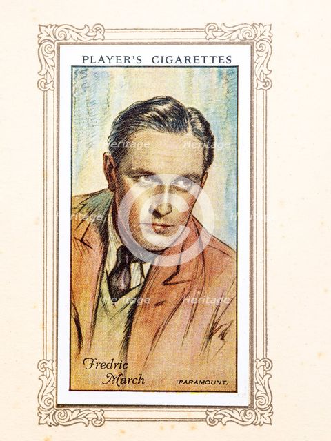 Fredric March Collectables Picture of movie stars that came with the Players cigarette packet, 1934. Creator: Unknown.