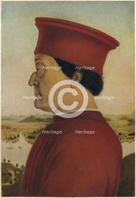 Fredrigo Di Montefeltro, Duke of Urbino, c1465. (1914). Artist: Piero della Francesca