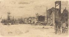Free Trade Wharf, 1877. Creator: James Abbott McNeill Whistler