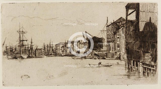 Free Trade Wharf, 1877. Creator: James Abbott McNeill Whistler.