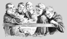 'Free Dinners to Poor Children at the King Edward's Mission, Whitechapel 1890. Creator: Unknown