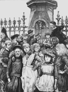 Free Education -- Children Drinking at a Fountain out of School Hours 1891. Creator: Paul Charles Renouard