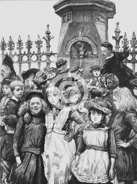 '' Free Education -- Children Drinking at a Fountain out of School Hours', 1891. Creator: Paul Charles Renouard.