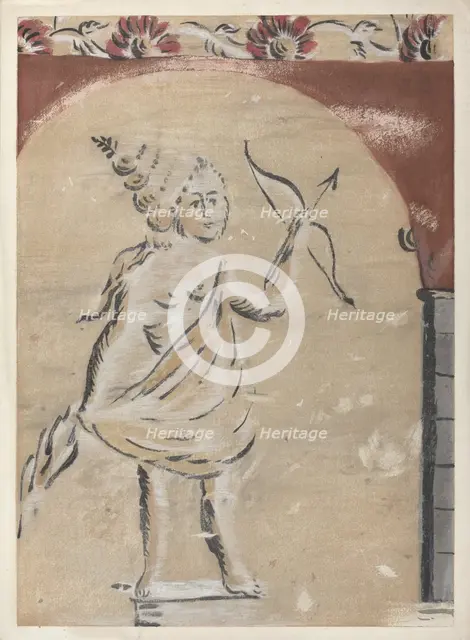 Free Hand Decorated Wall, c. 1940. Creator: Michael Lauretano.