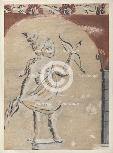 Free Hand Decorated Wall, c. 1940. Creator: Michael Lauretano.