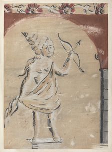 Free Hand Decorated Wall, c. 1940. Creator: Michael Lauretano