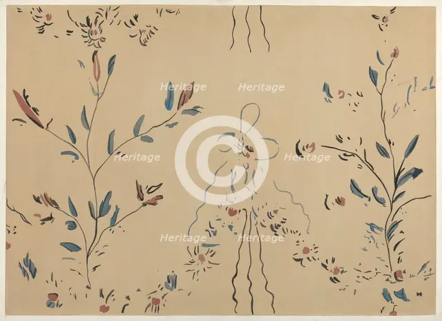 Free Hand Decorated Wall (Detail), c. 1940. Creator: Michael Lauretano.