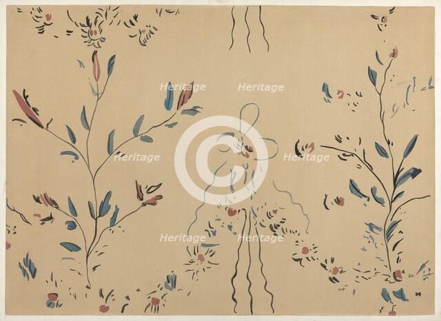 Free Hand Decorated Wall (Detail), c. 1940. Creator: Michael Lauretano.