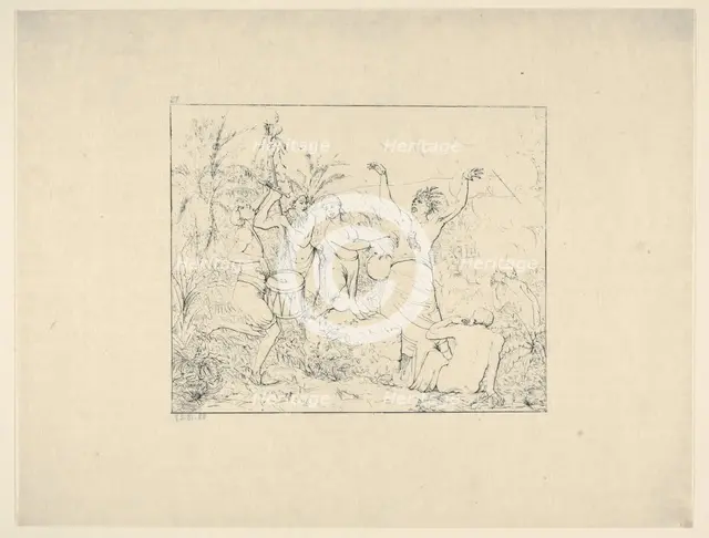 Free Negroes in Hayti (from Confederate War Etchings), 1861-63. Creator: Adalbert John Volck.