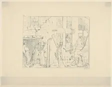 Free Negroes in the North (from Confederate War Etchings), 1861-63. Creator: Adalbert John Volck