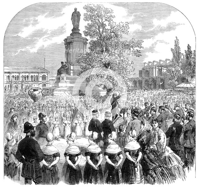 Free opening of the Royal Horticultural Society's Gardens on the anniversary of the late..., 1864. Creator: Unknown.