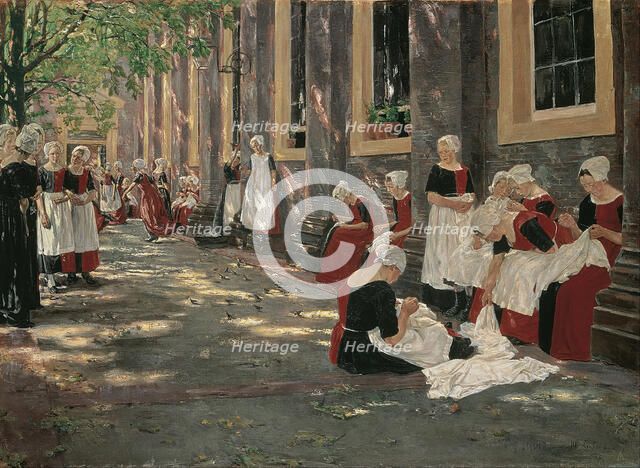 Free Period in the Amsterdam Orphanage. Artist: Liebermann, Max (1847-1935)