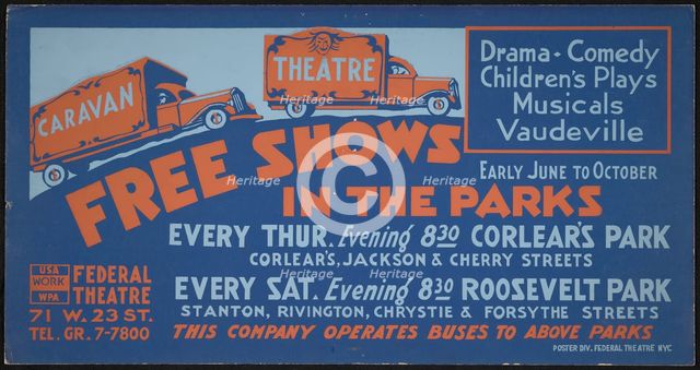 Free Shows in the Parks, New York, [193-].  Creator: Unknown.