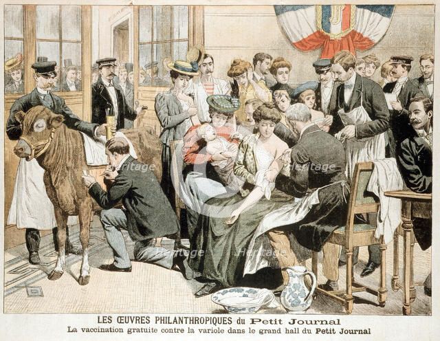 Free Smallpox vaccination clinic on premises of French newspaper, Paris. Artist: Unknown