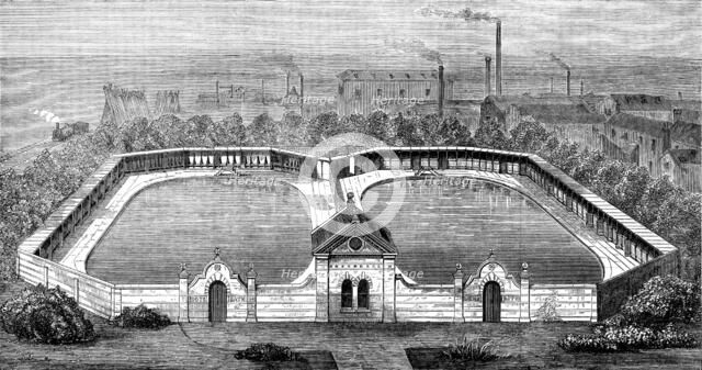 Free swimming-baths at Derby, presented by Mr. Bass, M.P., 1873. Creator: Unknown.
