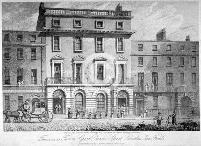 Freemasons' Tavern, Great Queen Street, Holborn, London, 1811.       Artist: Samuel Rawle