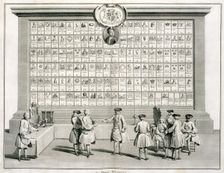 Freemasons, with signs for the various lodges, c1733. Creator: Unknown