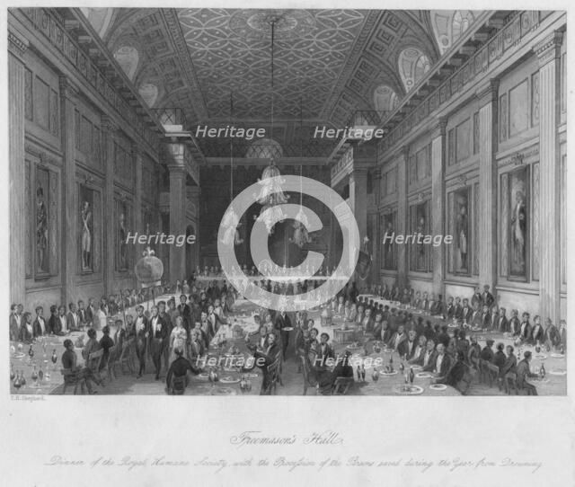 'Freemason's Hall', c1841. Artist: Henry Melville.
