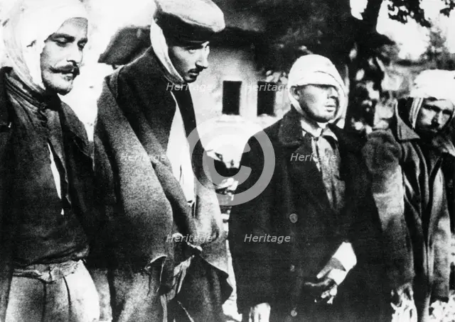Freed prisoners from the concentration camp at Salaspils, Latvia, liberated by the Red Army in 1944. Artist: Unknown