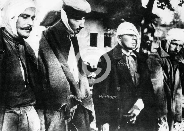 Freed prisoners from the concentration camp at Salaspils, Latvia, liberated by the Red Army in 1944. Artist: Unknown