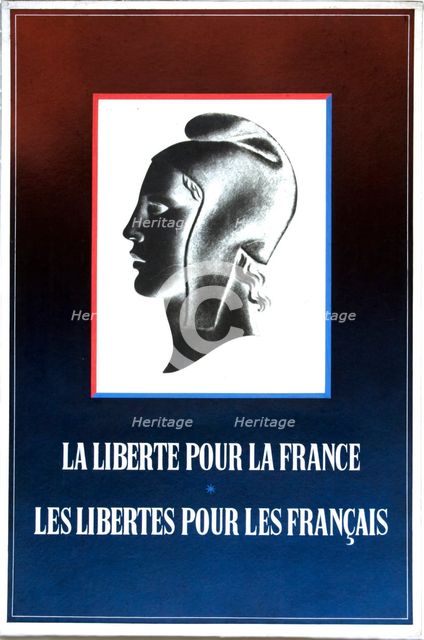 'Freedom for France - freedom for the French', World War II poster, 1940. Creator: Unknown.