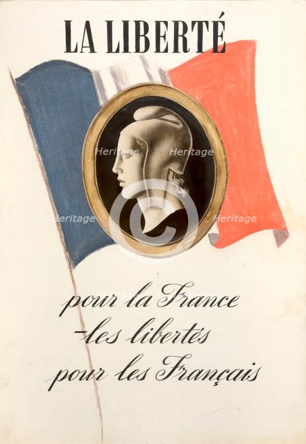 'Freedom for France - freedom for the French', World War II poster, 1940. Creator: Unknown.