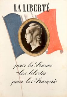 Freedom for France - freedom for the French World War II poster, 1940. Creator: Unknown