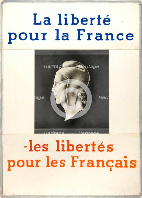 'Freedom for France - freedom for the French', World War II poster, 1940. Creator: Unknown.