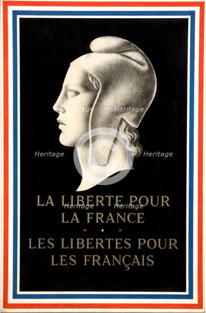 'Freedom for France - freedom for the French', World War II poster, 1940. Creator: Unknown.