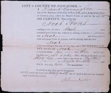 Freedom paper for Noah Powers, an African-American man, 1811-04-29. Creator: Unknown
